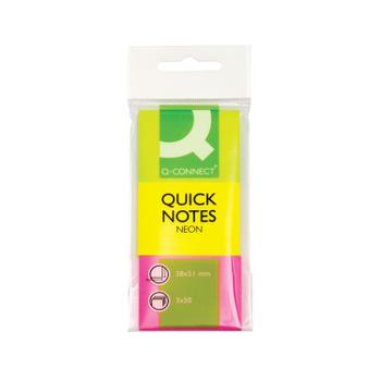 Q-CONNECT Quick Notes 38 x 51mm Neon (Pack of 3) KF01224 (KF01224)