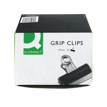 Q-CONNECT Grip Clip 75mm Black (Pack of 10) KF01291 (KF01291)