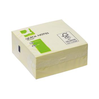 Q-CONNECT Quick Note Cube 76 x 76mm Yellow KF01346 (KF01346)