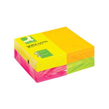 Q-CONNECT Quick Notes Repositionable 127x76mm Assorted Neon (Pack of 12) KF01350 (KF01350)