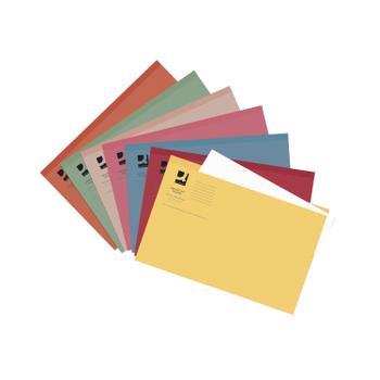Q-CONNECT Square Cut Folder Lightweight 180gsm Foolscap Assorted (Pack of 100) KF01491 (KF01491)