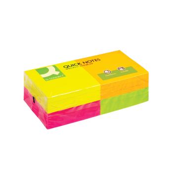 Q-CONNECT Quick Notes 76 x 76mm Neon (Pack of 12) KF10508 (KF10508)