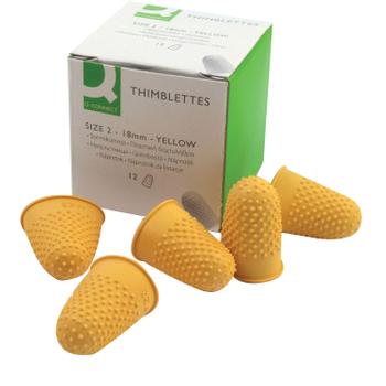 Q-CONNECT Thimblettes Size 2 Yellow (Pack of 12) KF21510 (KF21510)