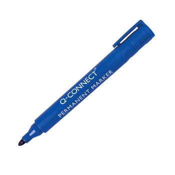 Q-CONNECT Permanent Marker Pen Bullet Tip Blue (Pack of 10) KF26046 (KF26046)