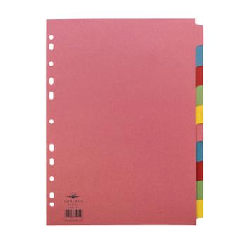 CONCORD Divider 10 Part A4 (2x5 Colours) 160gsm Board Pastel Assorted Colours - 72099/J20 (72099/J20)