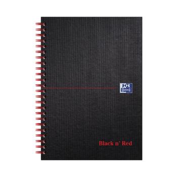 Black N Red A5 Wirebound Hard Cover Notebook Ruled 140 Pages Matt Black/Red (Pack 5) - 100080154 (100080154)