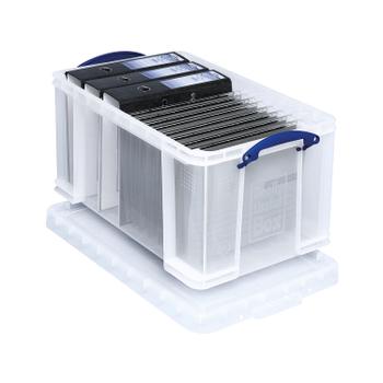 Really Useful 48L Plastic Storage Box W600xD400xH310mm Clear 48C (48C)