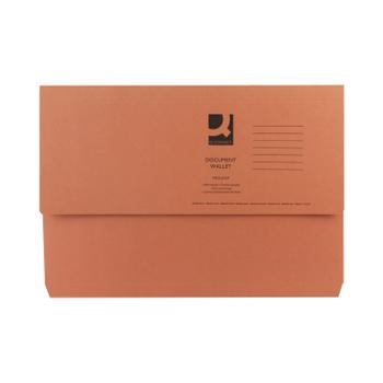 Q-CONNECT Document Wallet Foolscap Orange (Pack of 50) KF23014 (KF23014)
