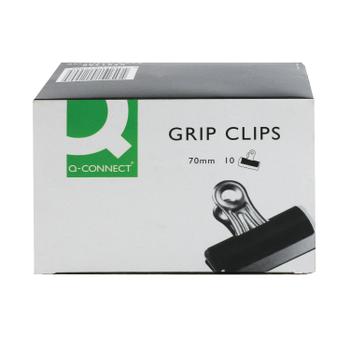 Q-CONNECT Grip Clip 70mm Black (Pack of 10) KF01290 (KF01290)
