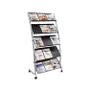 Alba Mobile Literature Display Unit 15 x A4 Compartments Black and Silver DD5GM