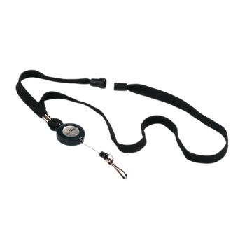 DURABLE Textile Lanyard with Badge Reel Black (Pack of 10) 8223/01 (8223/01)