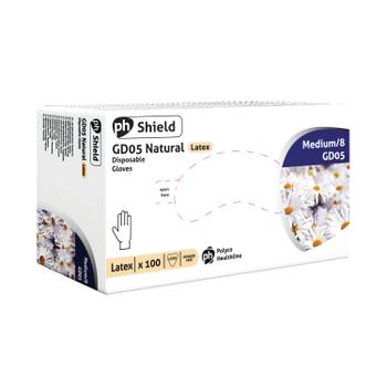 SHIELD Powder-Free Latex Gloves Medium Natural (Pack of 100) GD05 (GD05 - M)