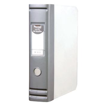 BDS Hermes Heavy Duty 80mm 2D-Ring Polypropylene Box File A4 Silver 8.BA4.006 (8.BA4.006)
