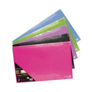 Stewart Su Stewart A4 Popper Wallet Landscape Assorted (Pack of 5) PPLSA4-AST (PPLSA4-AST)