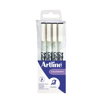 ARTLINE Calligraphy Pen Set Assorted Width Black (Pack of 4) EK-240W4 (EK-240W4)