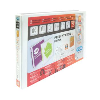 ELBA Panorama Presentation Ring Binder Polypropylene 4 D-Ring A3 Plus 30mm Rings Landscape White (Pack 2) 100082424 (100082424)