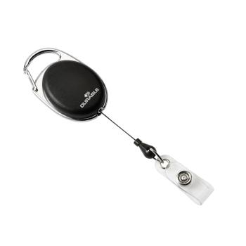 DURABLE Oval Badge Reel with Integrated Metal Clip Black (Pack of 10) 8324/01 (8324/01)
