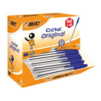 BIC Cristal Ballpoint Pen Medium Blue (Pack of 100) 896039 (896039)