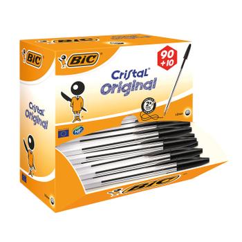 BIC Cristal Ballpoint Pen Medium Black (Pack of 100) 896040 (896040)