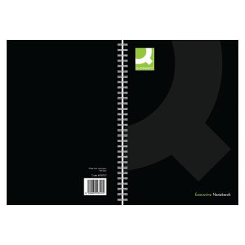 Q-CONNECT Hardback Wirebound Book A4 Black (Pack of 3) KF03727 (KF03727)