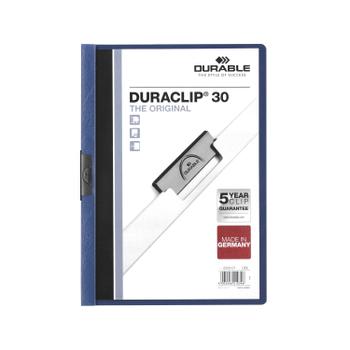 DURABLE 3mm DURACLIP File A4 Dark Blue (Pack of 25) 2200/07 (2200/07)