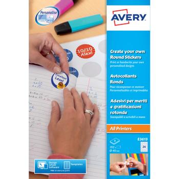 AVERY Create Your Own Reward Stickers 8 Per Sheet (Pack of 192) E3613 (E3613)
