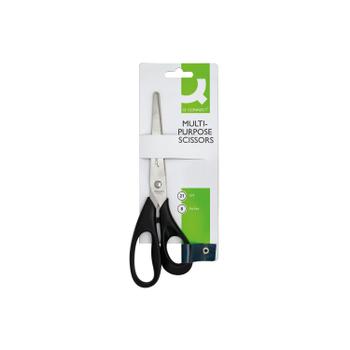 Q-CONNECT Ergonomic All Purpose Scissors 210mm Stainless Steel Blades Black Handle CKF01227 (KF01227)