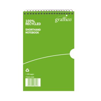 GRAFFICO Recycled Shorthand Notebook 160 Pages 203x127mm EN08034 (EN08034)