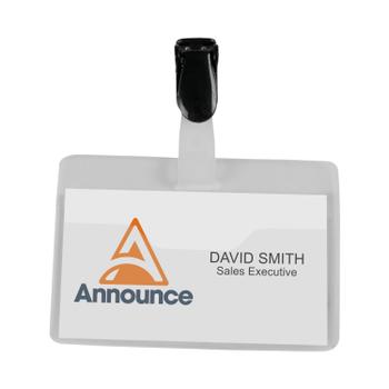 ANNOUNCE Security Name Badge 60x90mm (Pack of 25) PV00922 (PV00922)