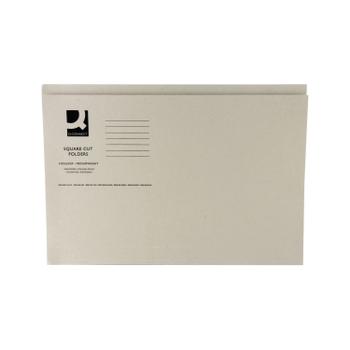 Q-CONNECT Square Cut Folder Mediumweight 250gsm Foolscap Buff (Pack of 100) KF01190 (KF01190)