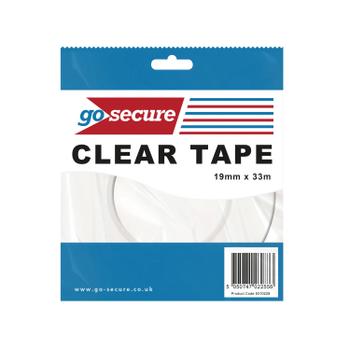 GOSECURE Small Tape 19mmx33m Clear (Pack of 12) PB02298 (PB02298)