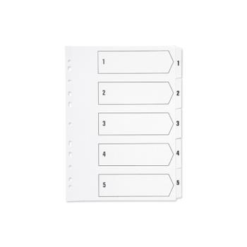 Q-CONNECT 1-5 Index Multi-punched Polypropylene White A4 KF01352 (KF01352)