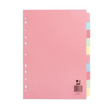 Q-CONNECT 10-Part Subject Divider Multi-Punched A4 KF26082 (KF26082)