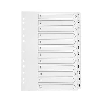 Q-CONNECT 1-12 Index Multi-punched Polypropylene White A4 KF01354 (KF01354)