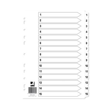 Q-CONNECT Index 1-15 Board Reinforced White (Pack of 10) KF01530Q (KF01530Q)