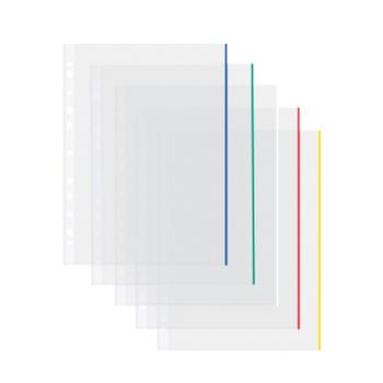 Unbranded Coloured Edge Punched Pockets A4 (Pack of 100) 9410410 (9410410)