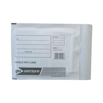 GOSECURE Bubble Envelope Size 3 140x195mm White (Pack of 100) KF71448 (KF71448)
