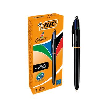 BIC 4 Colours Pro Retractable Ballpoint Pen (Pack of 12) 902129 (902129)