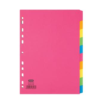 ELBA Bright Coloured Card Dividers A4 Multipunched 10 Part 400008300 (400008300)