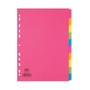 ELBA Bright Coloured Card Dividers A4 Multipunched 10 Part 400008300