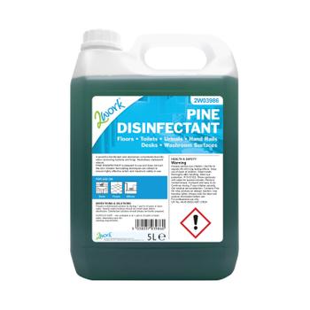 2WORK Disinfectant and Deodoriser Fresh Pine 5 Litre Bulk Bottle 2W03986 (2W03986)