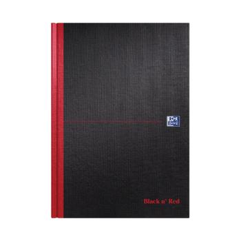 Black N Red A4 Casebound Hard Cover Notebook Plain 160 Pages Black/Red (Pack 5) - 100080489 (100080489)