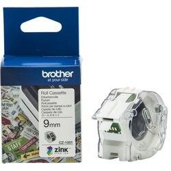 BROTHER CZ-1001 Authentiek Labeltape Cassette Zelfklevend Wit 9 mm x 5m (CZ-1001)