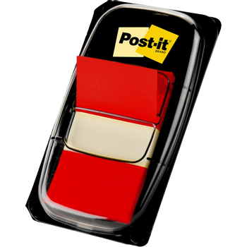 POST-IT Indexen Rechthoekig 2,54 x 4,32 cm Rood 50 Strips (680-1 RO)
