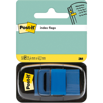 POST-IT Indexen Rechthoekig 2,54 x 4,32 cm Blauw 680-2 50 Strips (680-2 BL)
