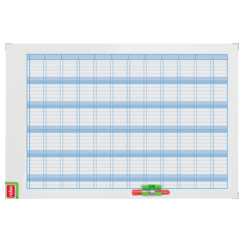 NOBO Jaarplanner zonder datum Performance Wit, blauw 90 x 60 cm (3048001)
