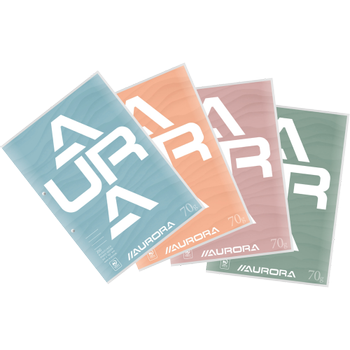 AURORA Splendid Notitieboek A4 Gelinieerd Gelijmd Papier Kleurenassortiment Geperforeerd 200 Pagina's (D102CDT)
