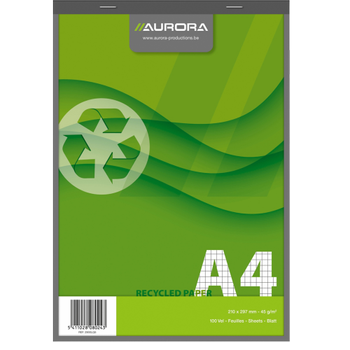 AURORA Schrijfblok A4 Geruit Gebonden Papier Groen Niet geperforeerd Recycled 200 Pagina's (2900LQ5)