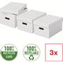 ESSELTE Home Opbergdoos 628282 Middelgrot 100% Gerecycled Karton Wit 265 x 365 x 205 mm 3 Stuks (628282)