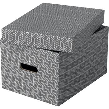 ESSELTE Home Opbergdoos 628283 Middelgrot 100% Gerecycled Karton Grijs 265 x 365 x 205 mm 3 Stuks (628283)